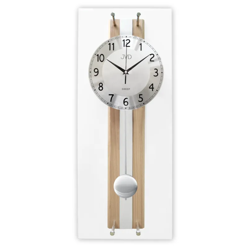 JVD Netikající tiché skleněné dřevěné kyvadlové hodiny JVD NS1088.2