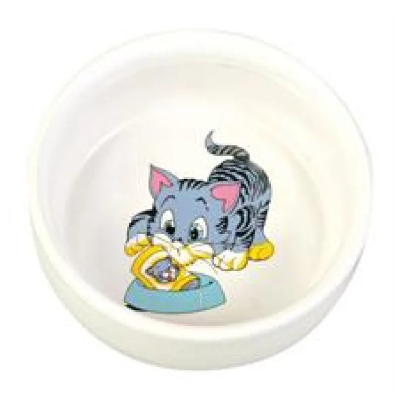 Keramická miska, malovaná, motiv kočka 300 ml/ 11 cm