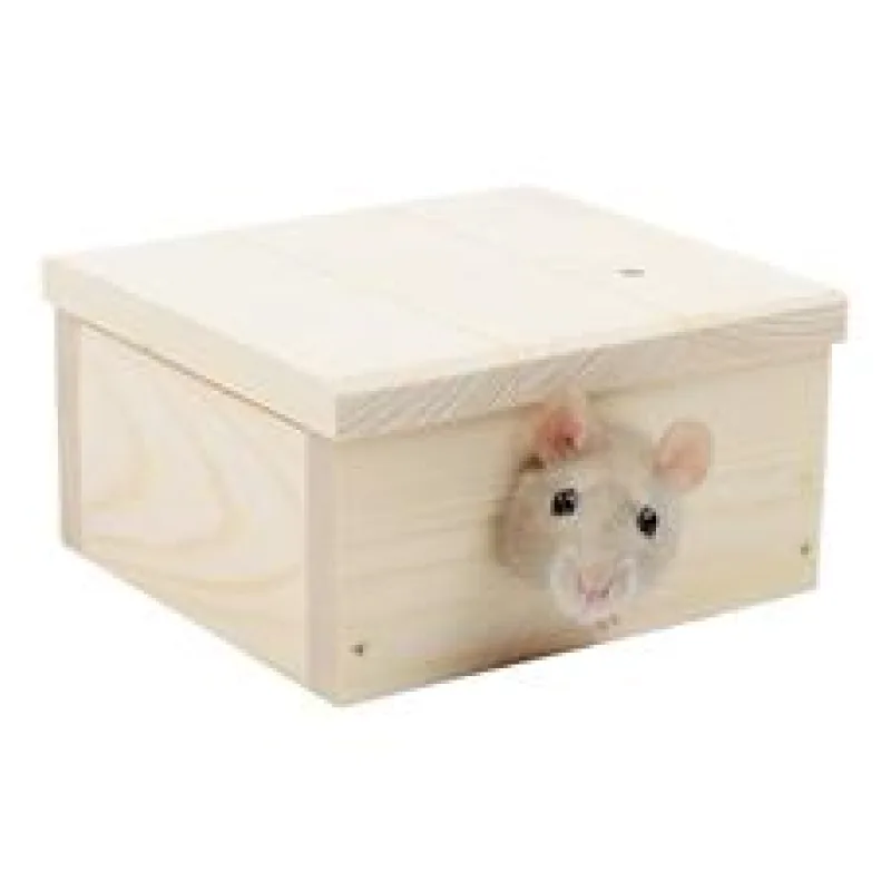 Domek dřevo křeček rovná střecha 13 x 12 x 6 cm 1 ks