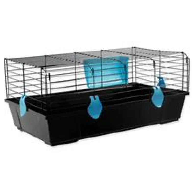 Klec SMALL ANIMAL Matěj černá s modrou výbavou 1 ks