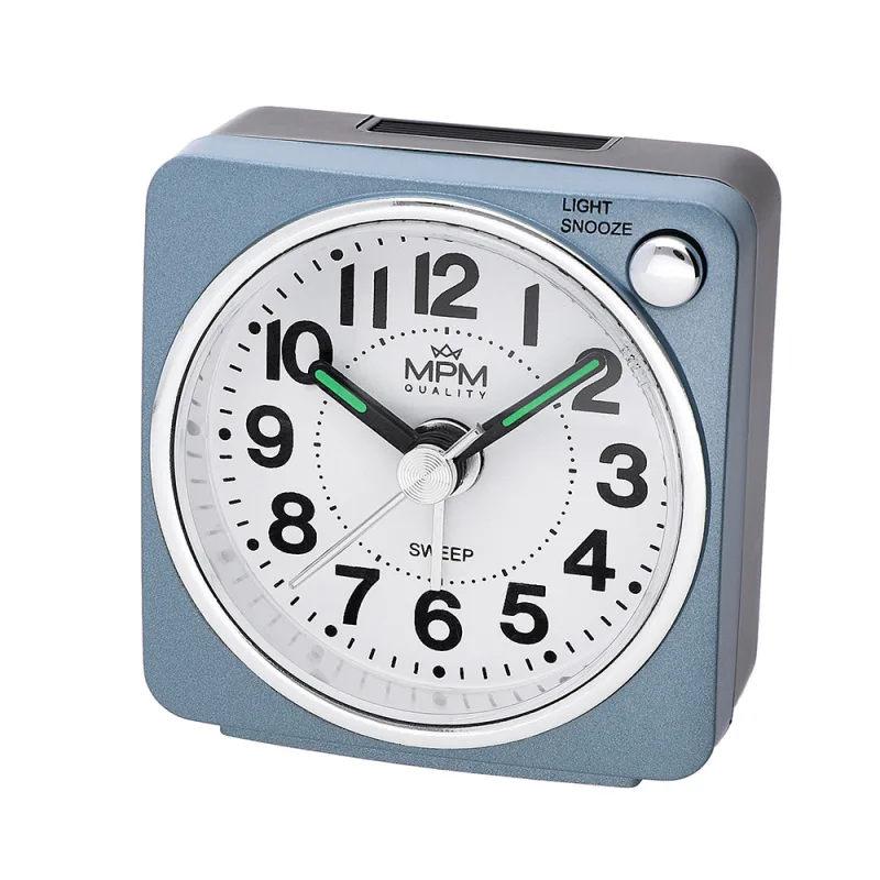 MPM Stylový multifunkční plastový budík velmi malých rozměrů MPM Haki - C C01.4323.30