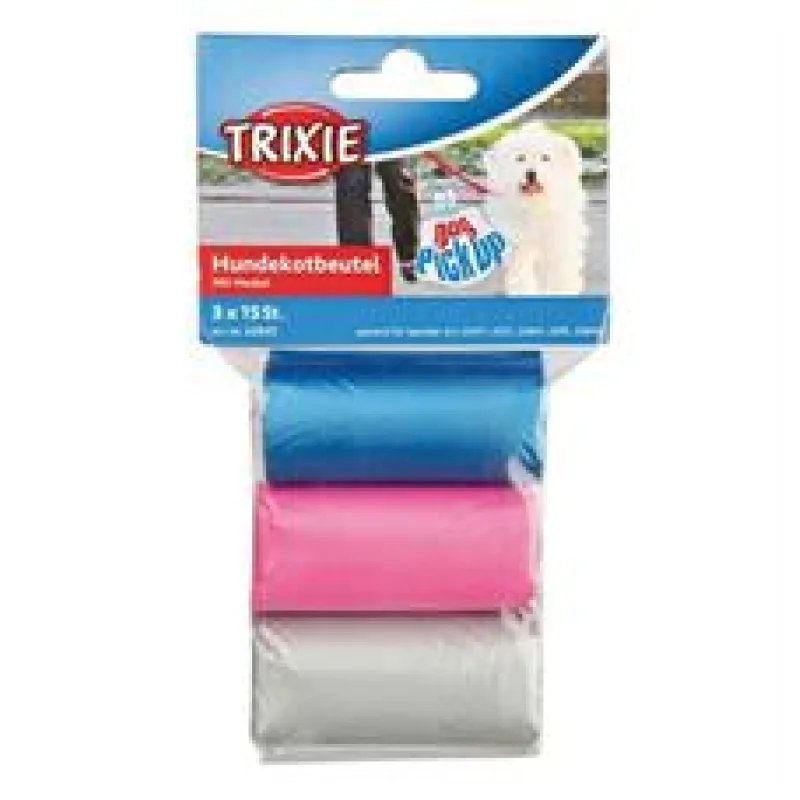 Náhradní barevné sáčky na trus s ušima 3 role á 15 ks 1 bal