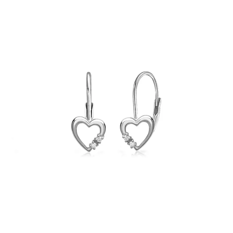 JVD Dámské klasické stříbrné náušnice se zirkony na patent SVLE1262XH2BI00