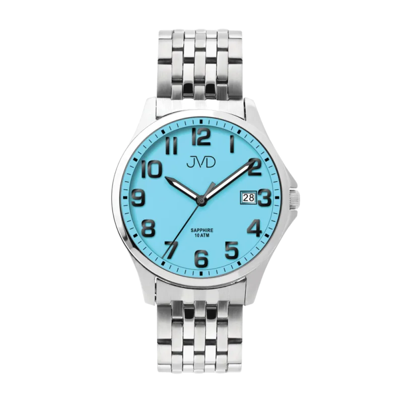 JVD Pánské ocelové vodotěsné hodinky s modrým číselníkem hodinky JVD JE612.5