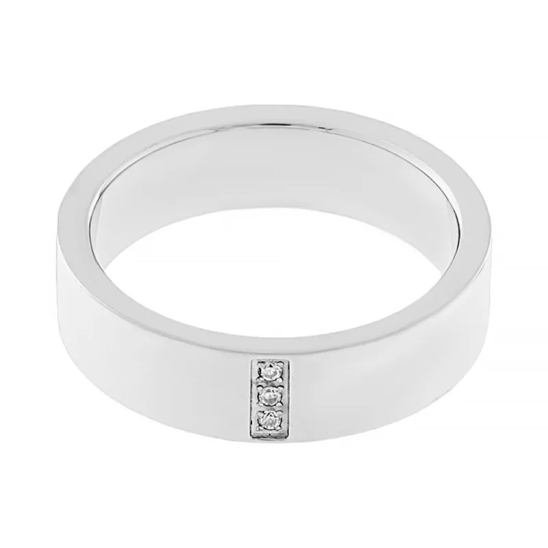 MPM Snubní ocelový nerezový prsten 5719 (velikost 61) - stříbrné barvy