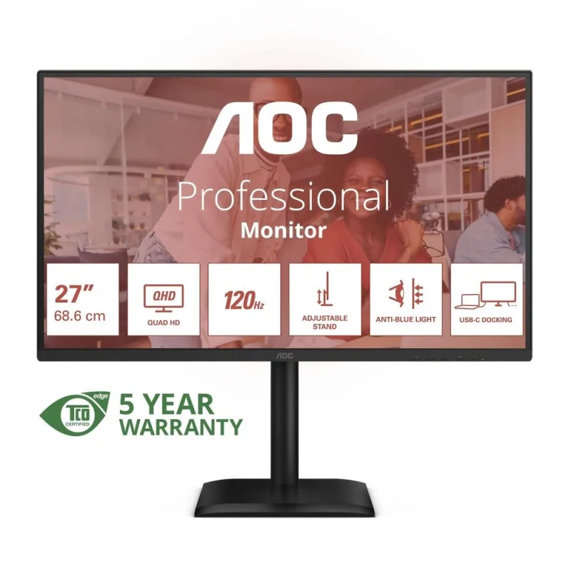 AOC/ Q27E4CV/ 27"/ IPS/ QHD/ 120Hz/ 4ms/ Čierna/ 5R Q27E4CV