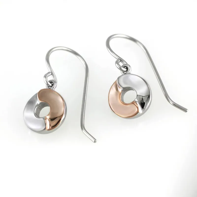 MPM Ocelové náušnice z chirurgické oceli Earrings 7514 - Bicolor (Rose Gold)