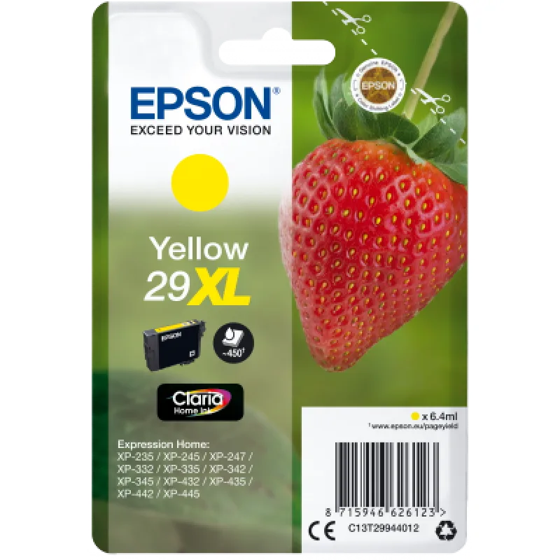 Epson Singlepack Yellow 29XL Claria Home Ink C13T29944012