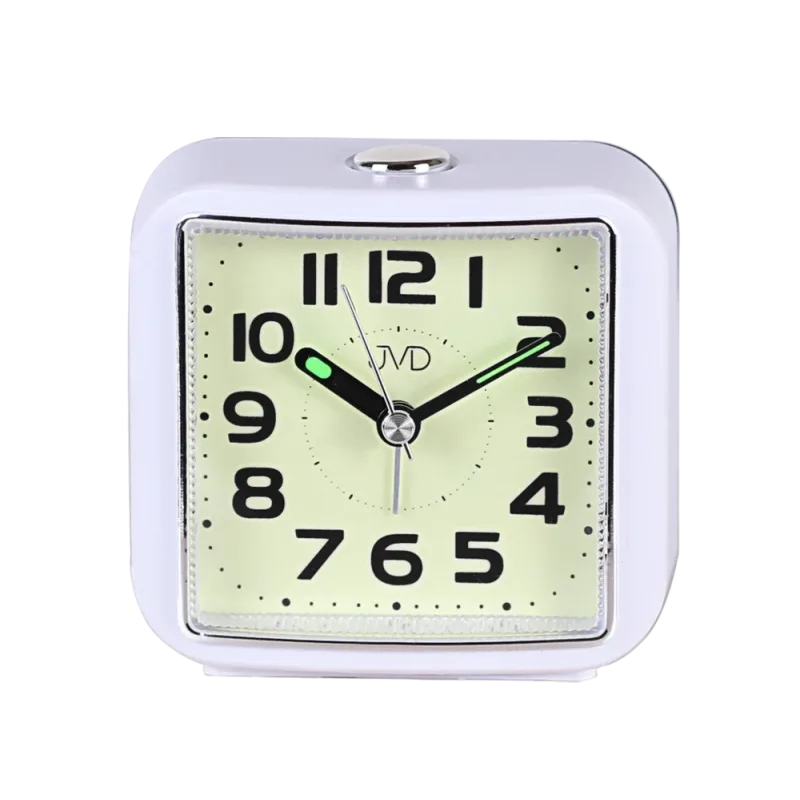 JVD Ručkový analogový netikající tichý budík JVD SRP8204.3 s luminiscenčním displejem