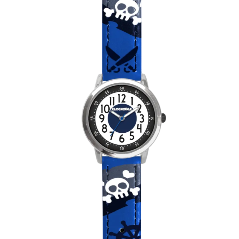 CLOCKODILE Svítící modré chlapecké hodinky PIRÁTI CWB0060