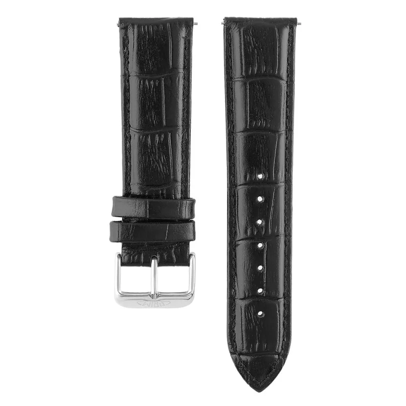 MPM Unisex kožený řemínek na hodinky RB.15893 (22 mm) - černý RB.15893.2220.9090.L1