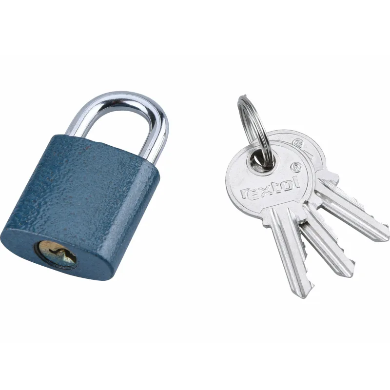 Zámok visací liatinový modrý, 3 kľúče, 25mm, EXTOL CRAFT