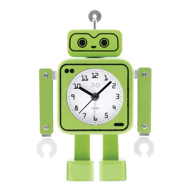 Tichý zelený netikající dětský budík JVD ROBOT SRP2305.1