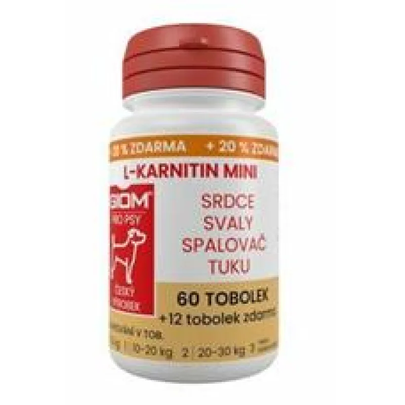 Giom pes L-karnitin Aktiv 60 MINI tbl+20% zdarma 60 tobolek + 25% zdarma
