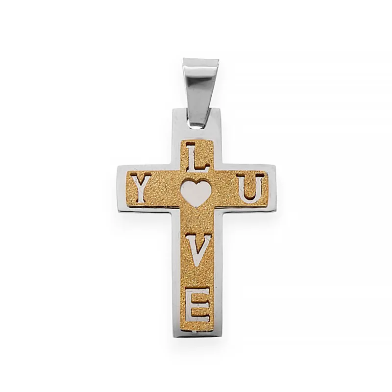 MPM Dámský ocelový nerezový přívěsek Amanti - stříbrnozlaté barvy