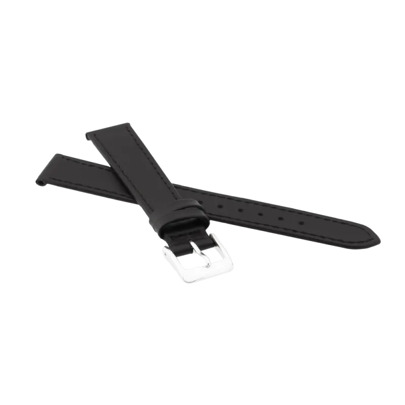 JVD Unisex černý kožený řemínek na hodinky R18201/22