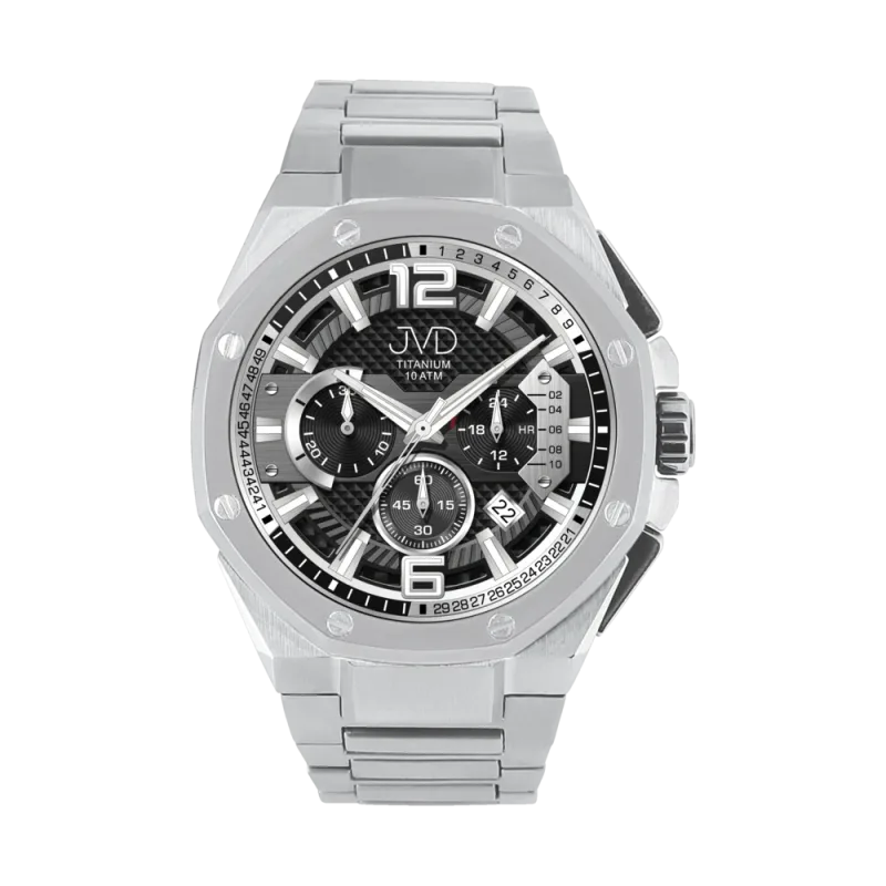 JVD Pánské titanové antialergické vodotěsné luxusní hodinky JVD JE2006.3
