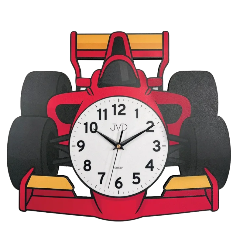 JVD Dětské nástěnné červené netikající tiché hodiny JVD HJ116 - formule