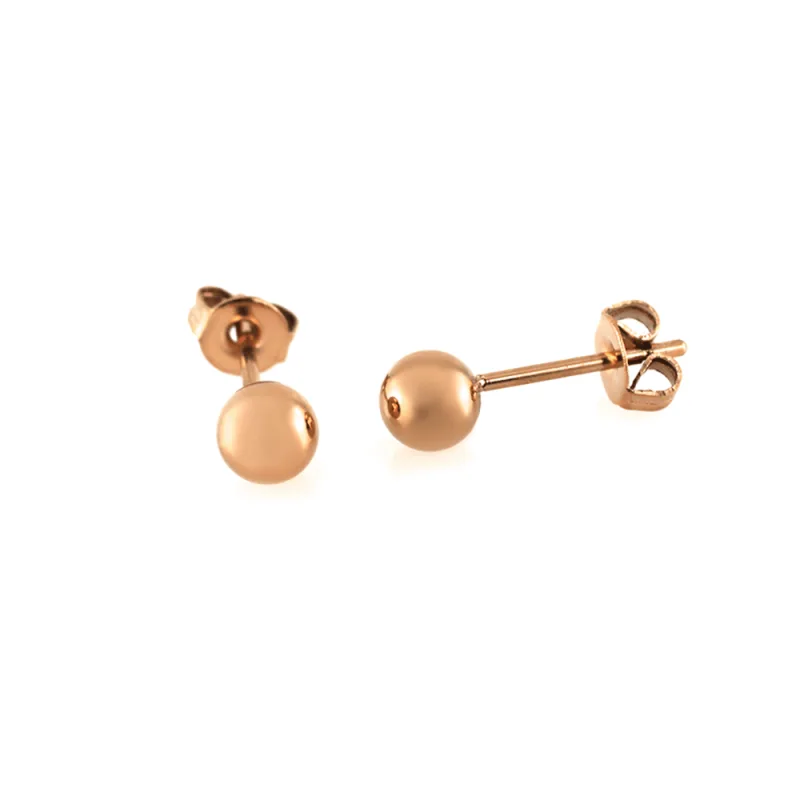 MPM Ocelové náušnice z chirurgické oceli Earrings 7465 - Rose Gold (6MM)
