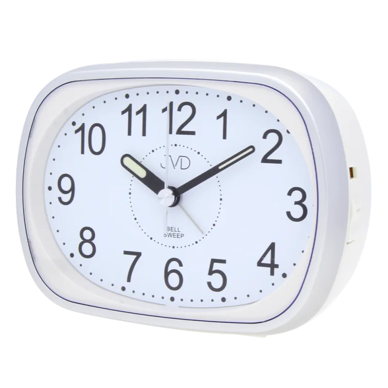 JVD Analogový tichý netikající budík JVD sweep SRP836.5 s osvětlením