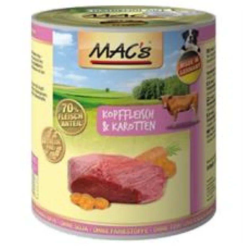 Konz. MACs Dog MASO z HLAV a MRKEV 800 g