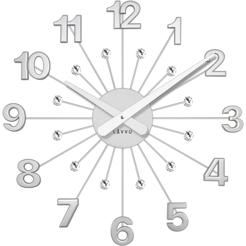 LAVVU Stříbrné hodiny s kameny Nuance vyrobené v Čechách ⌀49cm LCT5010