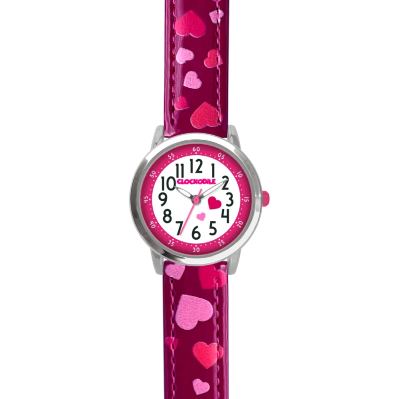 CLOCKODILE Růžové srdíčkové dívčí dětské hodinky SRDÍČKA CWG5212