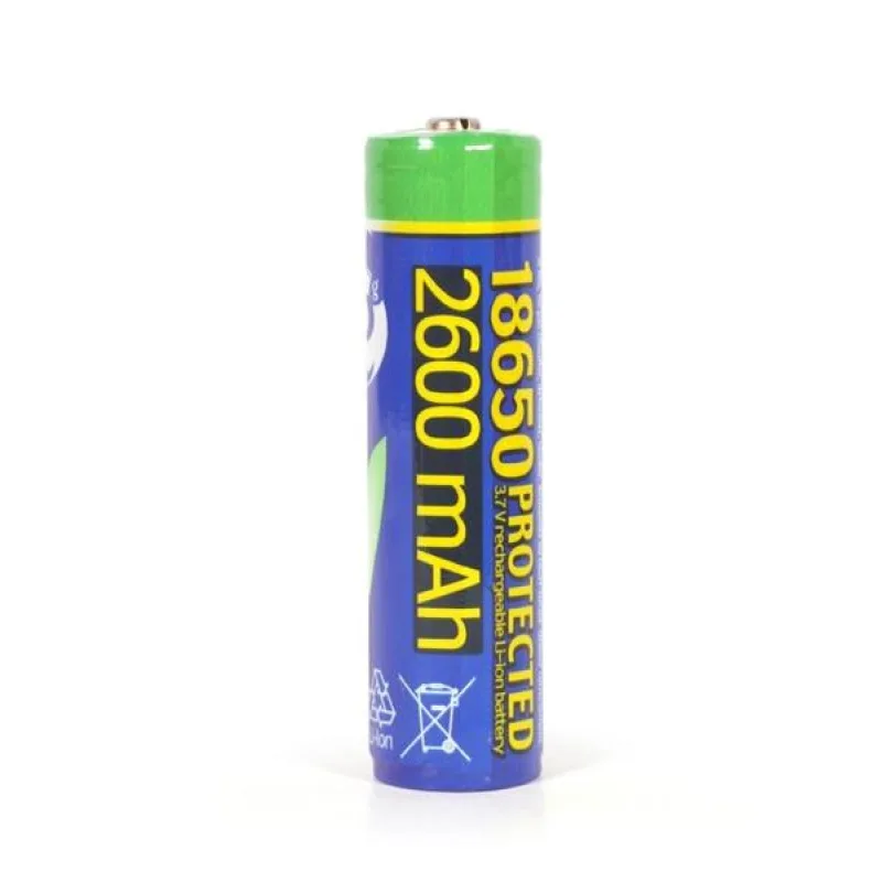 Gembird Lithium-ion 18650 battery, protected, 2600 mAh EG-BA-18650/2600