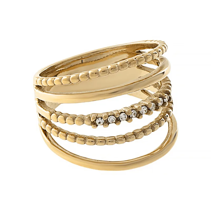 MPM Dámský ocelový nerezový prsten 70028 (velikost 52) - pozlacený SRI.70028.C