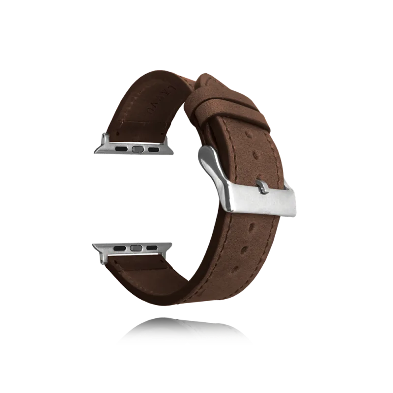 LAVVU Tmavě hnědý kožený řemínek LAVVU Top Grain pro APPLE WATCH 38-40 mm LSXACS1