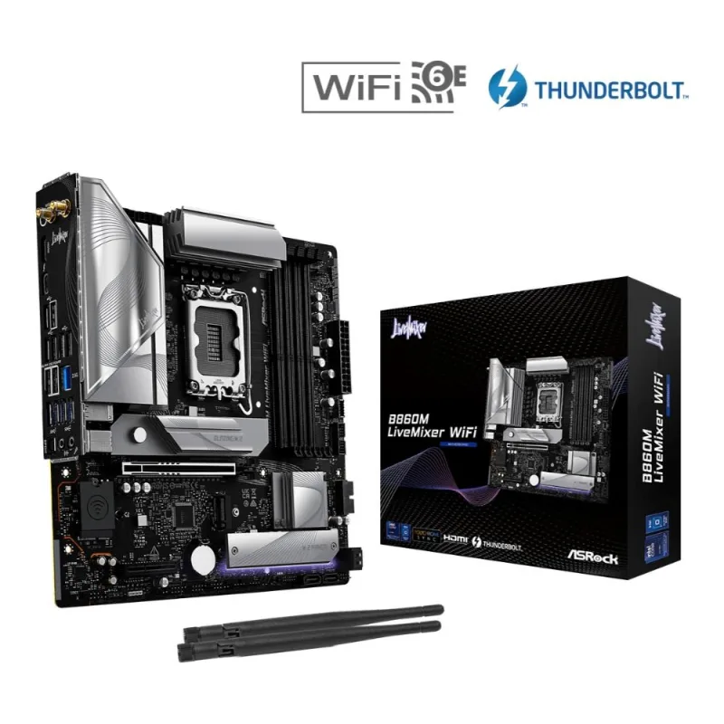 ASRock MB Sc LGA1851 B860M LiveMixer WiFi, Intel B860, 4xDDR5, …