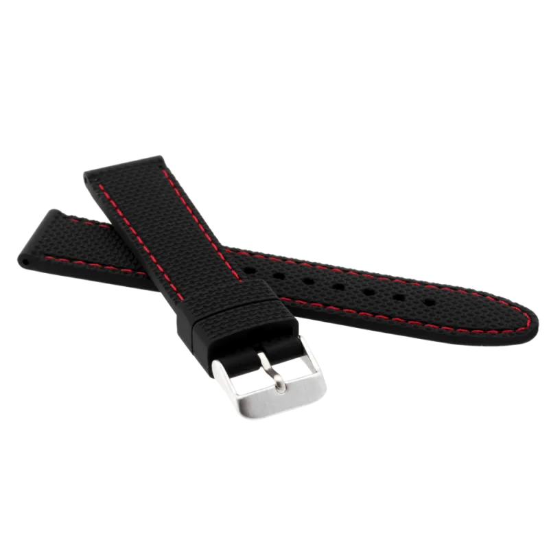 JVD Pánský černý silikonový řemínek na hodinky RP 108/20