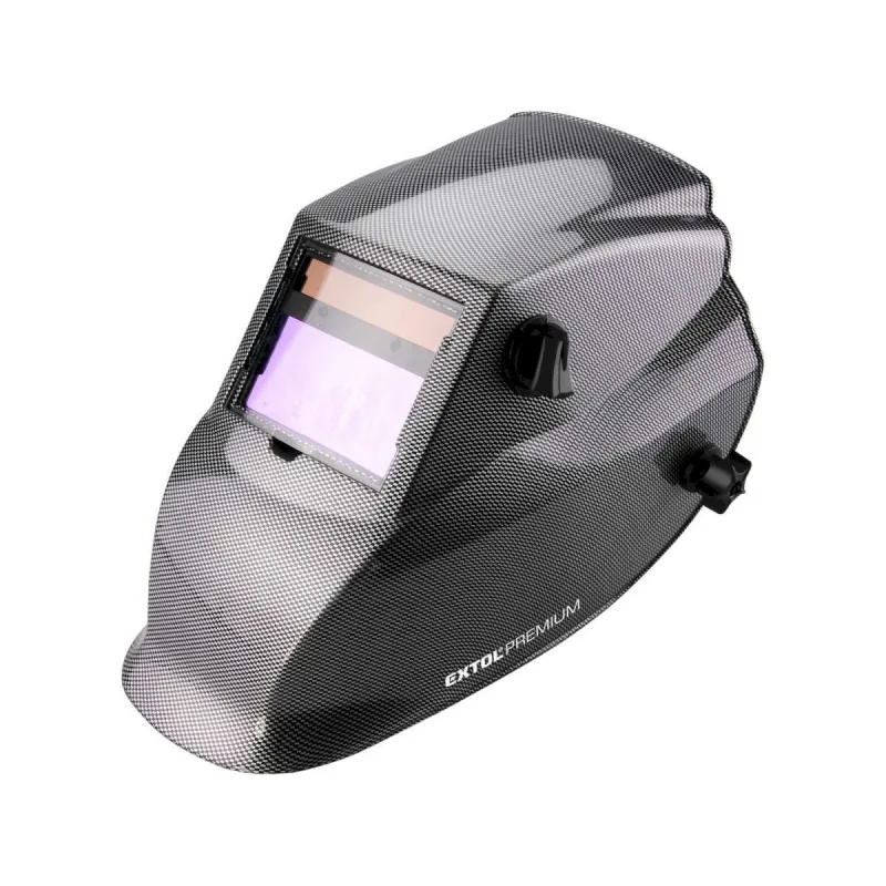 Kukla zváračská samostmievacia, DIN 9-13, vzor karbon, EXTOL PREMIUM