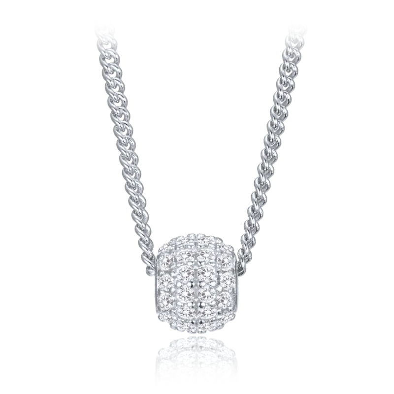 MINET Elegantní stříbrný náhrdelník se zirkonem