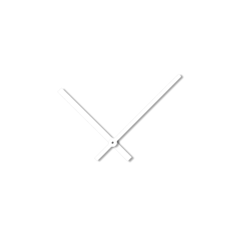 Bílé rovné hliníkové ručičky na hodiny 145 mm | 113 mm