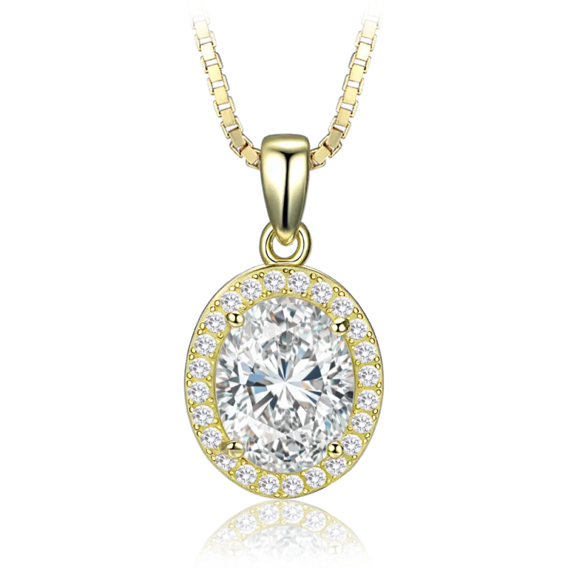 MINET Luxusní pozlacený stříbrný náhrdelník se zirkonem