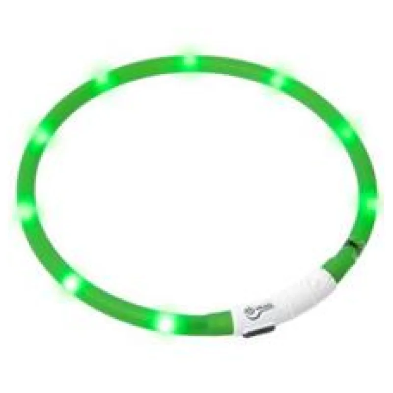 Karlie LED světelný obojek zelený obvod 20-75cm