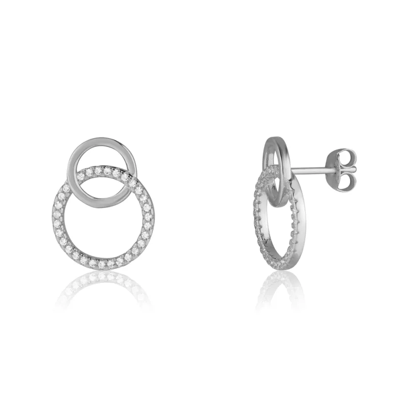 JVD Dámské peckové stříbrné náušnice se zirkony na puzetku ryz. 925/1000 SVLE3474XE9BIPU