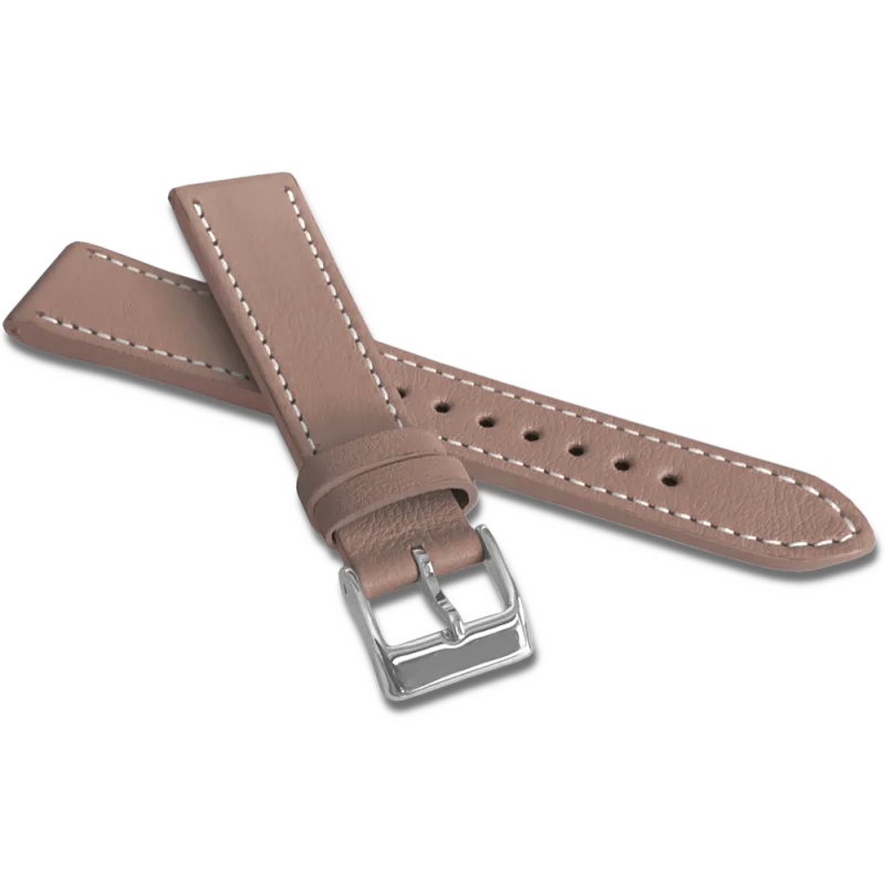 MINET Béžový prošitý řemínek SLIM z luxusní kůže Top Grain - 18 MSTUE18