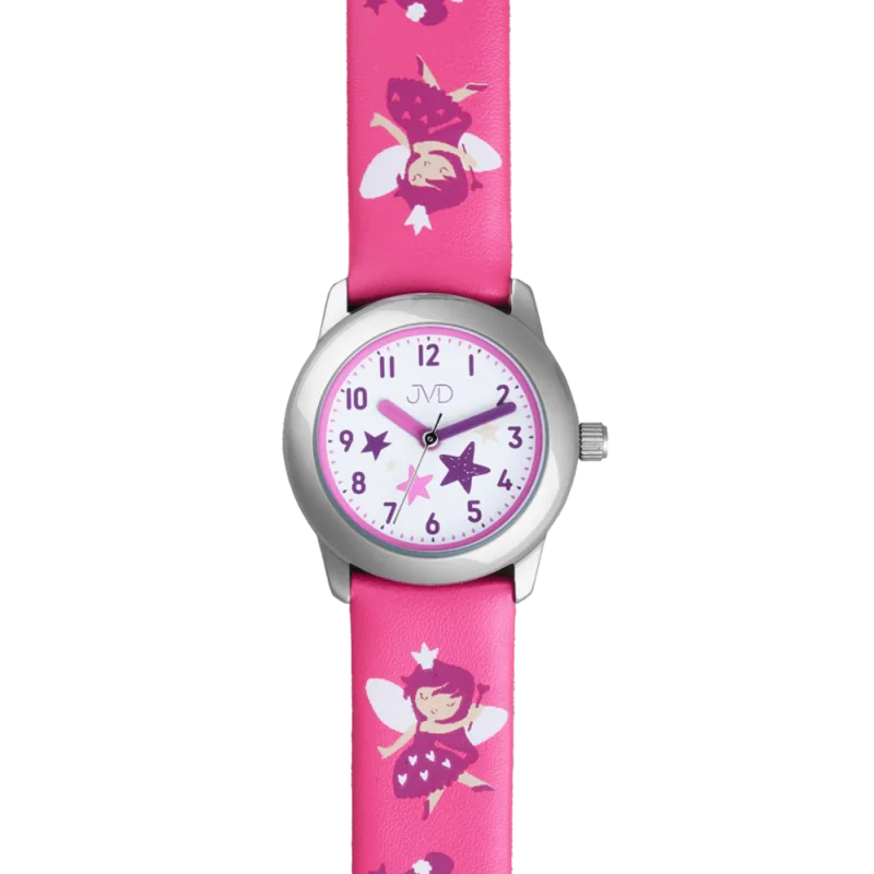JVD Dětské dívčí růžové náramkové hodinky s vílami JVD J7223.4