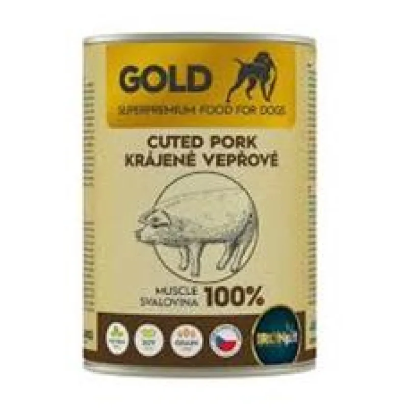 IRONpet Gold Dog Vepřová krájená svalovina, konzerva 800g