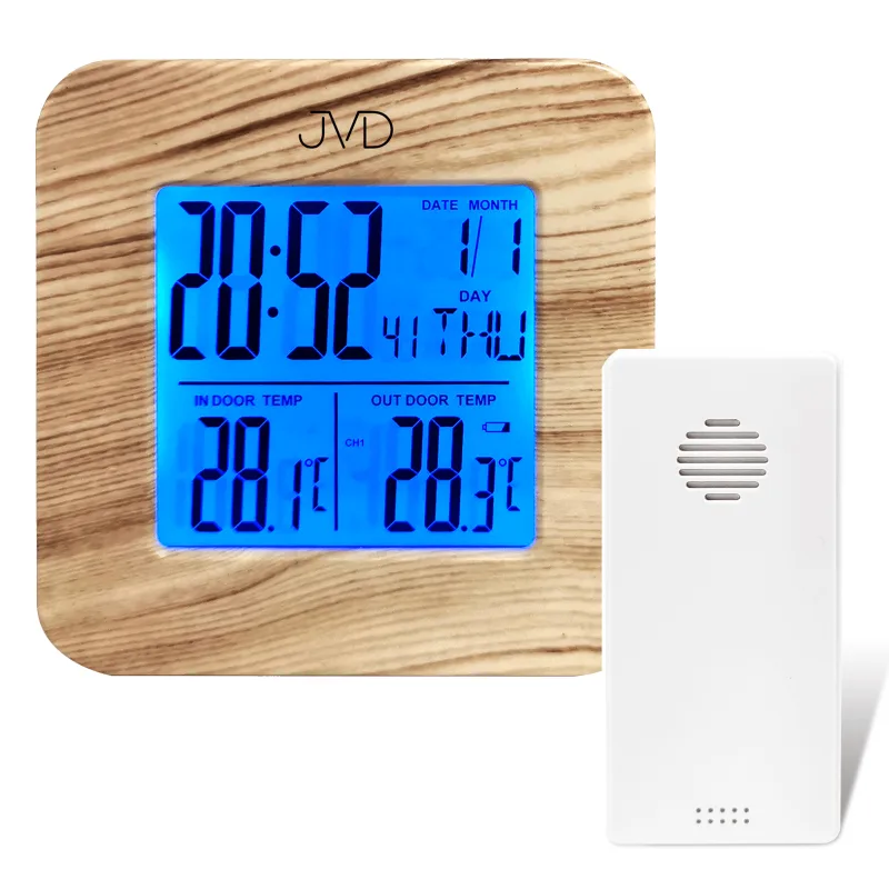 Digitální bateriový budík do sítě JVD SB2002.1 s teploměrem