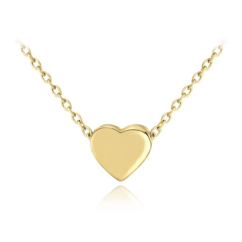 MINET Pozlacený stříbrný náhrdelník LOVE se srdíčkem