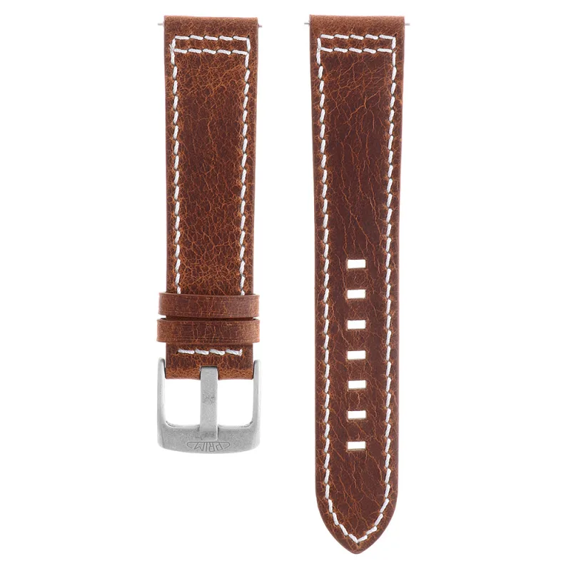 MPM Unisex řemínek na hodinky z pravé kůže hnědý RB.13200 (22 mm) - E