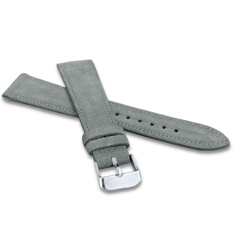LAVVU Šedý prošitý řemínek SUEDE z luxusní kůže Top Grain - 16 LSAEA16