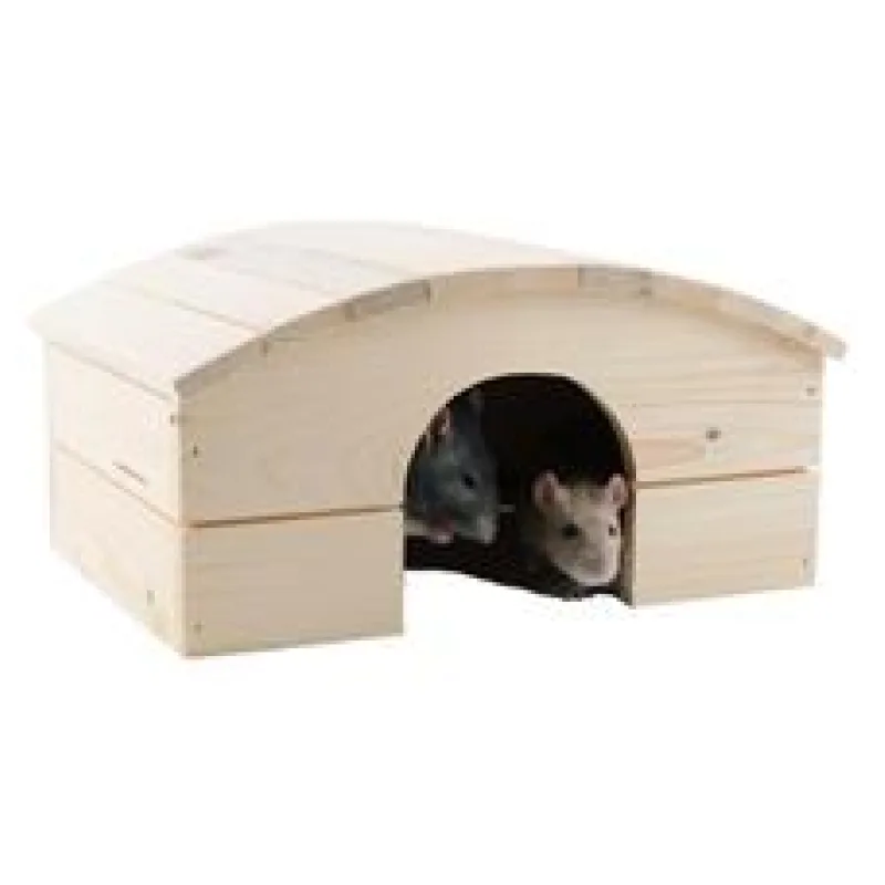 Domek dřevo králík obloukovitá střecha 30 x 22 x 16 cm 1 ks