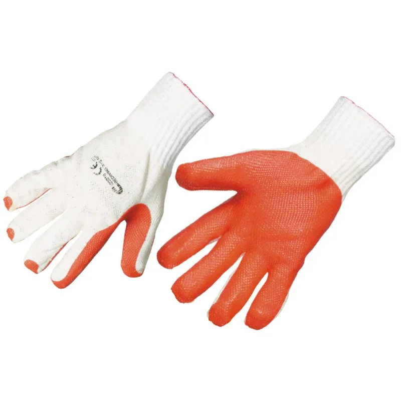 Rukavice bavlna, máčané v latexe, 10"