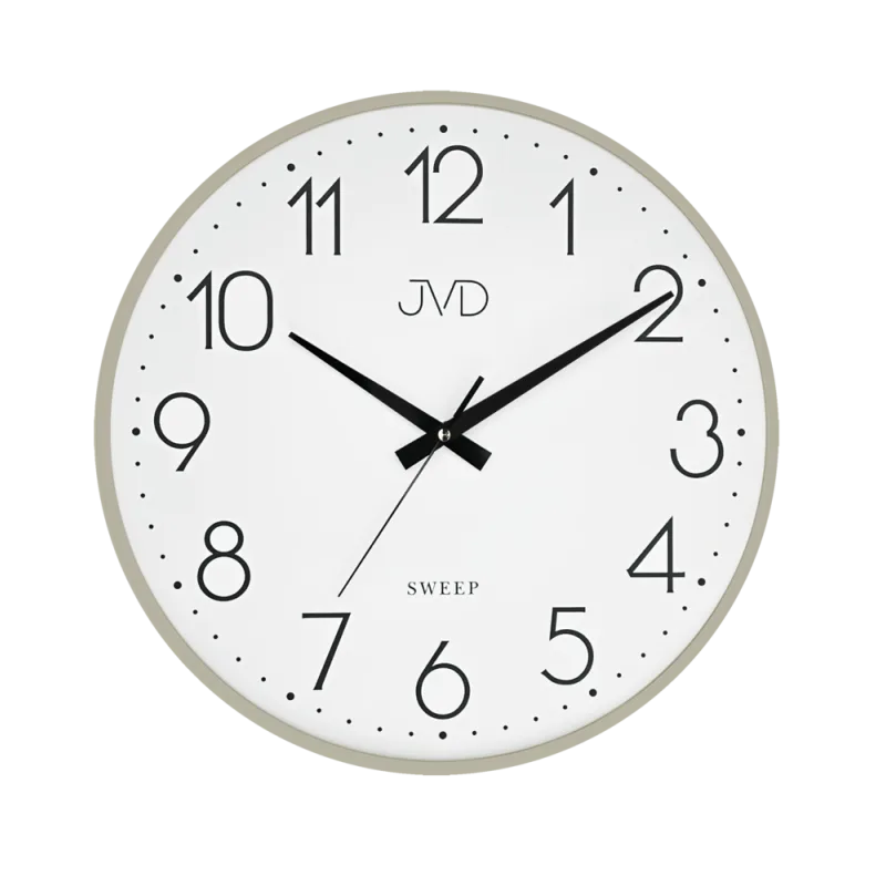 JVD Šedé nástěnné kovové netikající tiché hodiny JVD HK4129.1