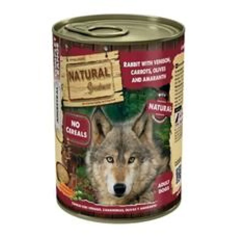 Natural Greatness králík, zvěřina, mrkev, olivy, amarant konzerva pro psy 400g