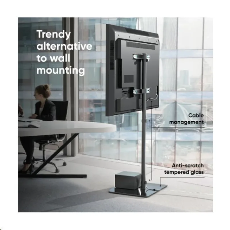 ONKRON Univerzálny podlahový TV stojan so sklenenou základňou pre 30"-60"…